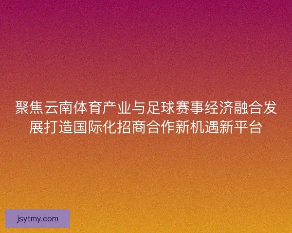 聚焦云南体育产业与足球赛事经济融合发展打造国际化招商合作新机遇新平台